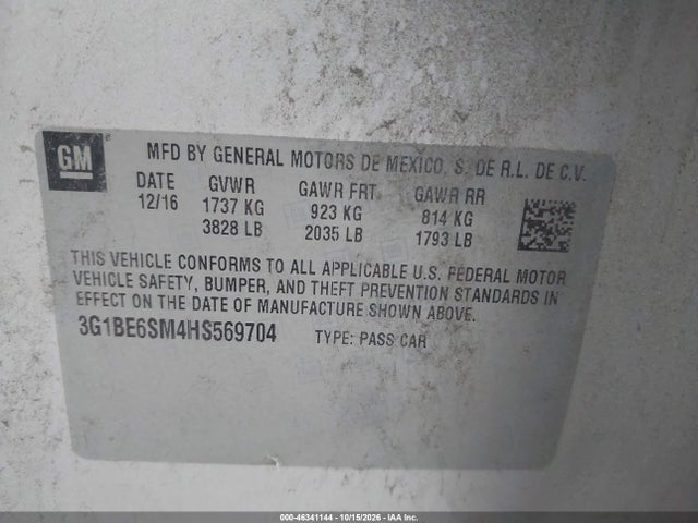 2017 CHEVROLET CRUZE LT AUTO 9