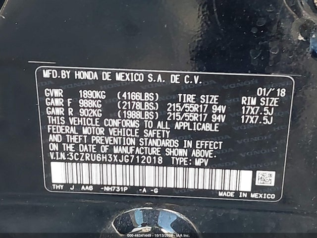 2018 HONDA HR-V LX 9