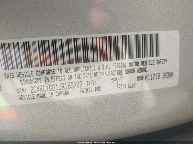 2018 CHRYSLER PACIFICA LIMITED 9