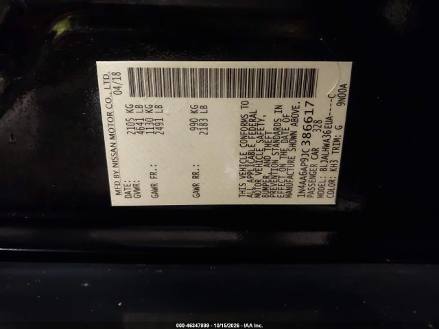 2018 NISSAN MAXIMA 3.5 PLATINUM 9