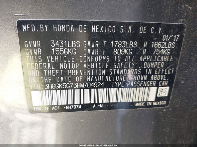 2017 HONDA FIT EX 9