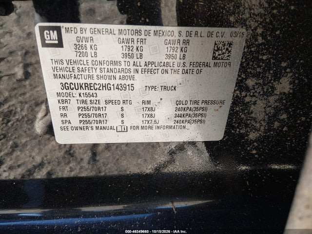 2017 CHEVROLET SILVERADO 1500 1LT 9