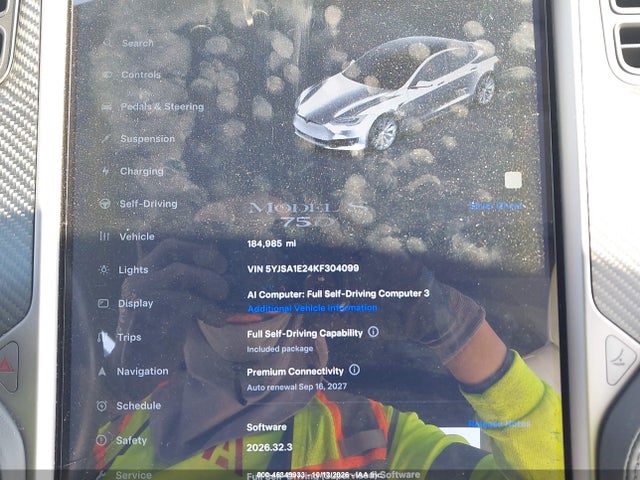 2019 TESLA MODEL S 100D/75D/LONG RANGE/STANDARD RANGE 7
