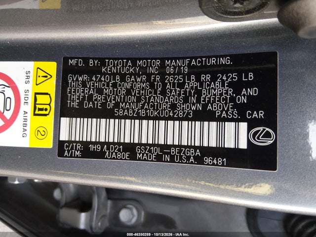 2019 LEXUS ES 350 9