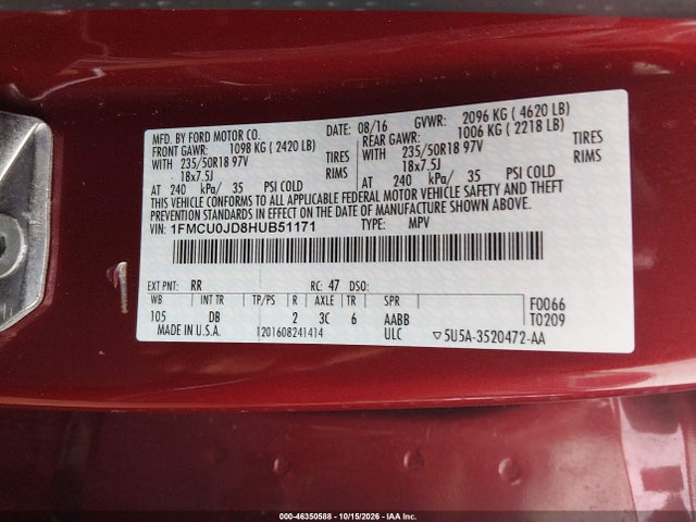 2017 FORD ESCAPE TITANIUM 9