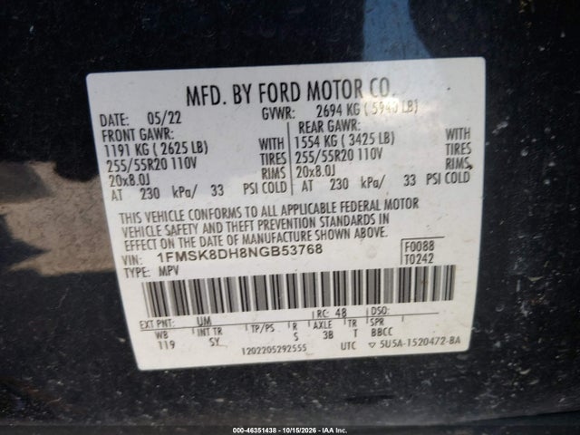 2022 FORD EXPLORER XLT 9