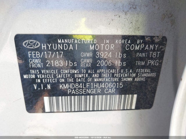2017 HYUNDAI ELANTRA SE 9