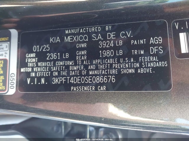2025 KIA K4 LXS 9
