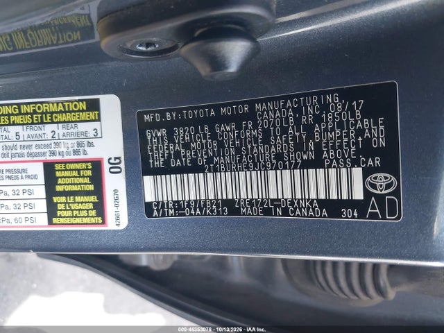 2018 TOYOTA COROLLA LE 9
