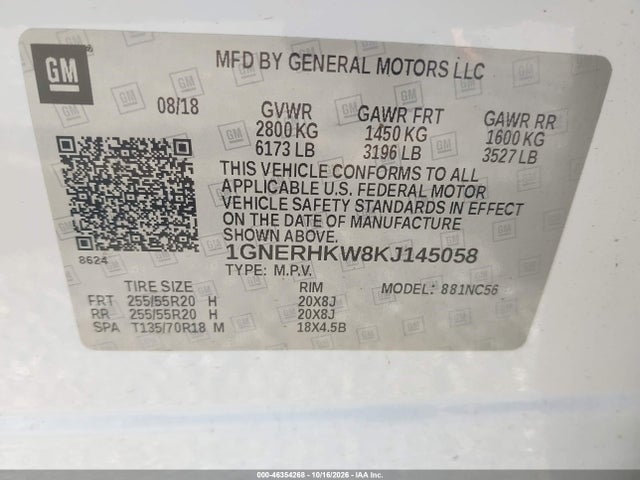2019 CHEVROLET TRAVERSE 3LT 9