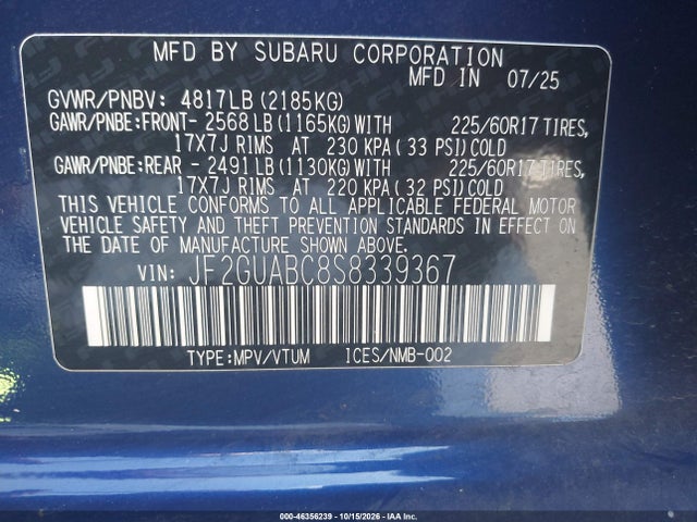 2025 SUBARU CROSSTREK 9