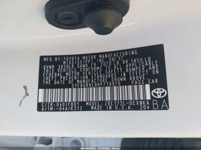 2017 TOYOTA COROLLA LE 9