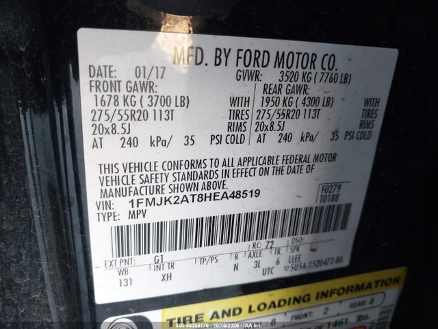 2017 FORD EXPEDITION EL LIMITED 9