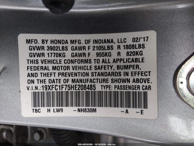 2017 HONDA CIVIC EX-L 9
