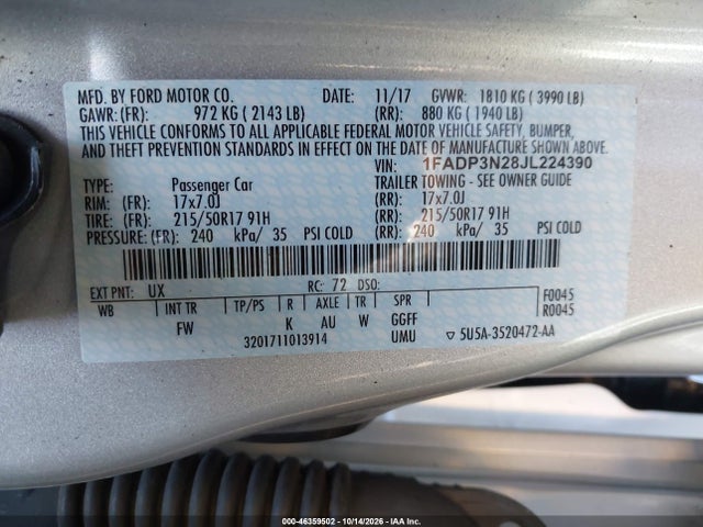 2018 FORD FOCUS TITANIUM 9