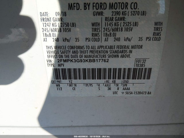 2019 FORD EDGE SE 9