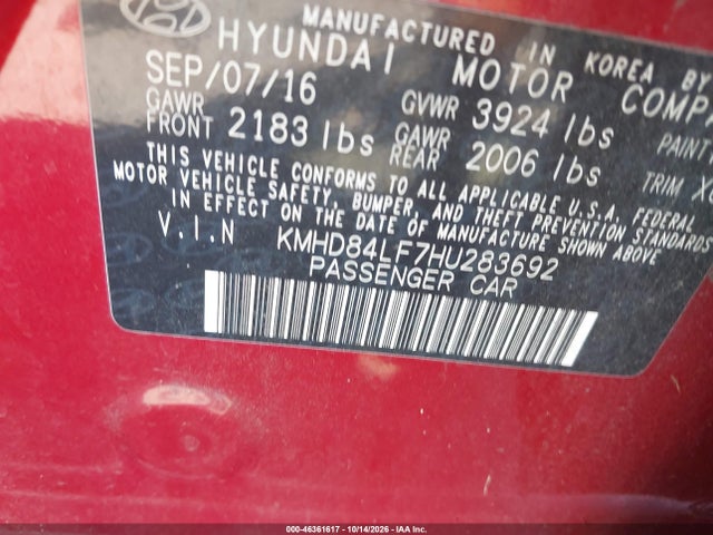 2017 HYUNDAI ELANTRA LIMITED 9