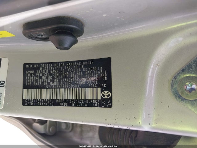 2017 TOYOTA COROLLA LE 9