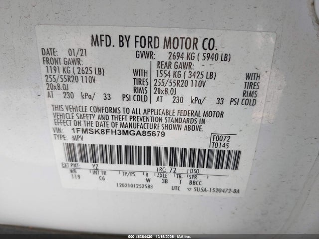2021 FORD EXPLORER LIMITED 9