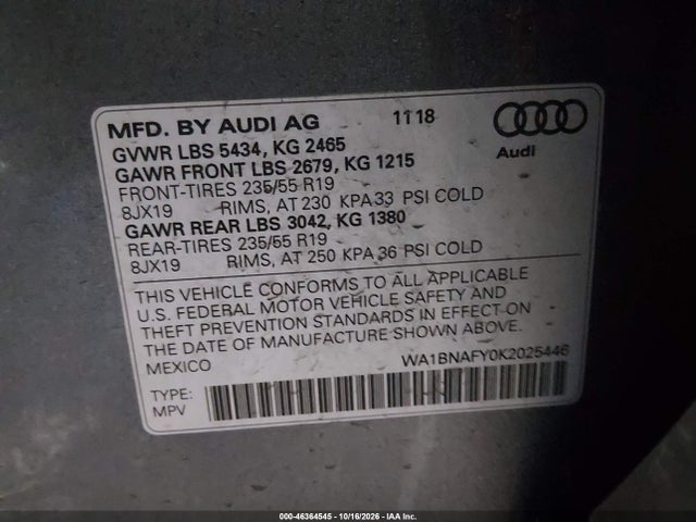 2019 AUDI Q5 45 PREMIUM 9