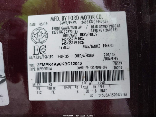 2019 FORD EDGE TITANIUM 9