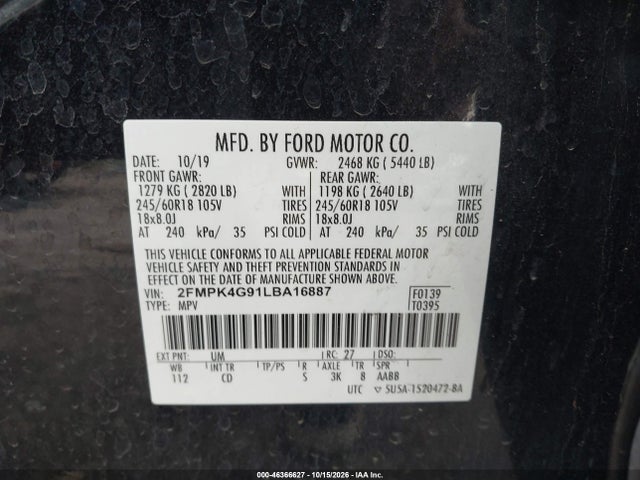 2020 FORD EDGE SE 9