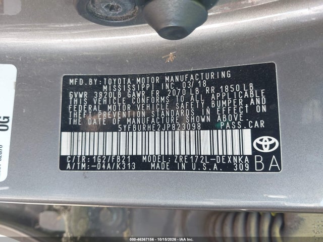 2018 TOYOTA COROLLA LE 9