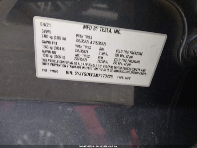 2021 TESLA MODEL Y PERFORMANCE DUAL MOTOR ALL-WHEEL DRIVE 9
