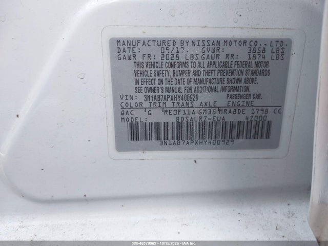 2017 NISSAN SENTRA SR 9