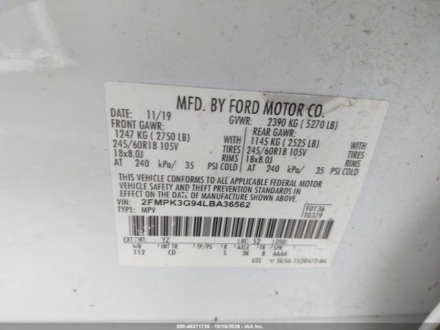 2020 FORD EDGE SE 9