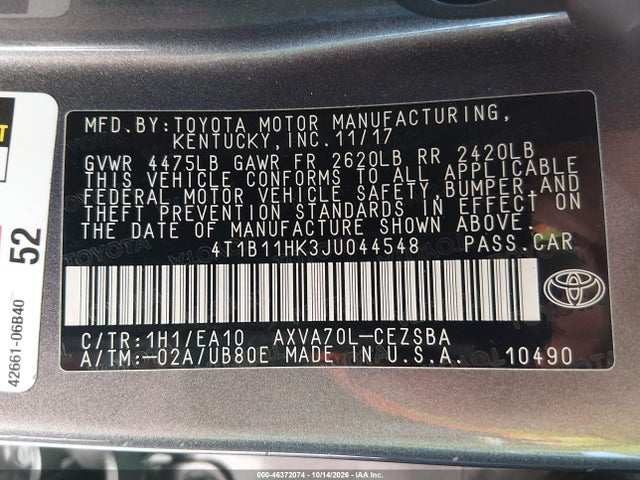 2018 TOYOTA CAMRY SE 9