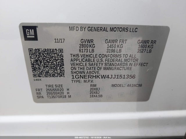 2018 CHEVROLET TRAVERSE 3LT 9