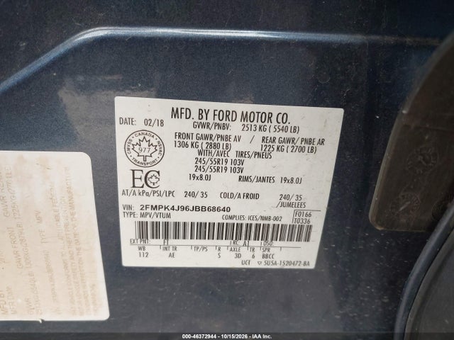 2018 FORD EDGE SEL 9