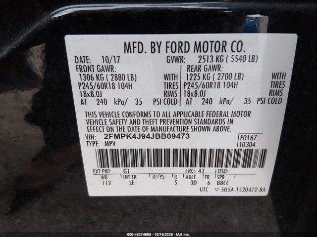 2018 FORD EDGE SEL 9