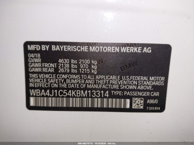 2019 BMW 430I GRAN COUPE 9