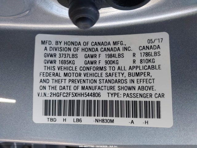 2017 HONDA CIVIC LX 9