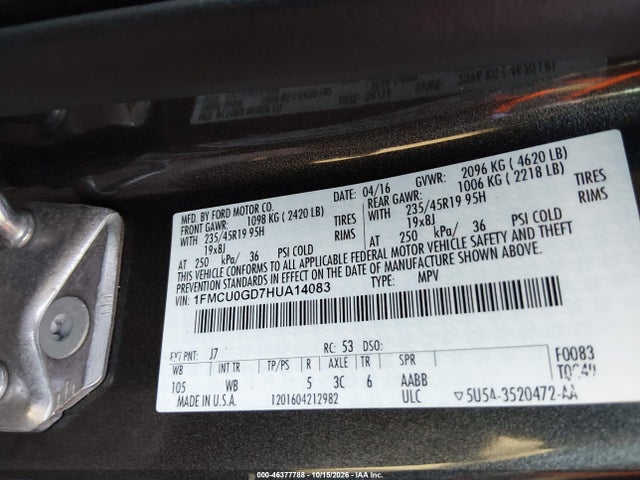 2017 FORD ESCAPE SE 9