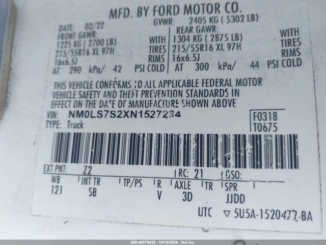 2022 FORD TRANSIT CONNECT XL 9