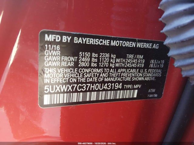 2017 BMW X3 XDRIVE35I 9