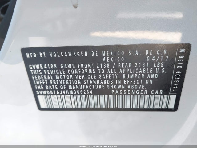 2017 VOLKSWAGEN JETTA 1.4T SE 9