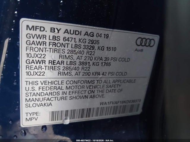 2019 AUDI Q8 55 PREMIUM 9