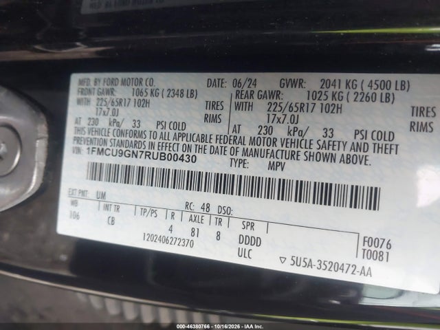 2024 FORD ESCAPE ACTIVE 9
