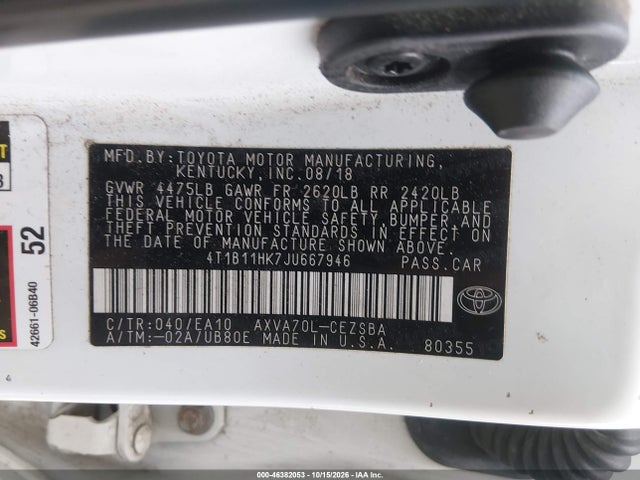 2018 TOYOTA CAMRY SE 9