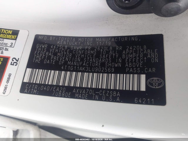 2020 TOYOTA CAMRY SE 9