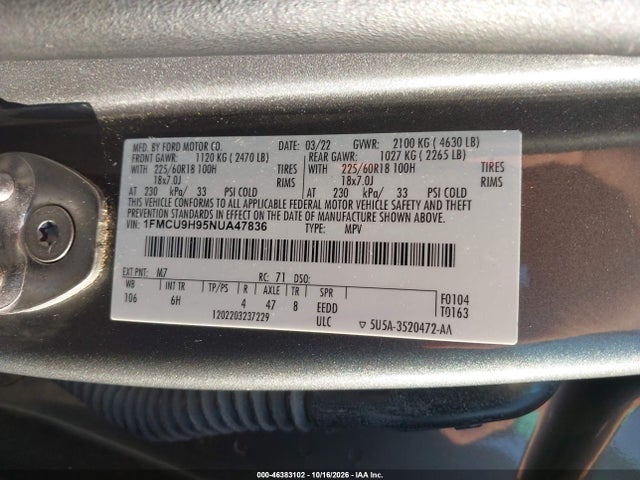 2022 FORD ESCAPE SEL 9