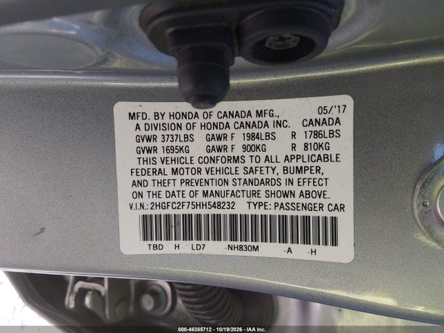 2017 HONDA CIVIC EX 9