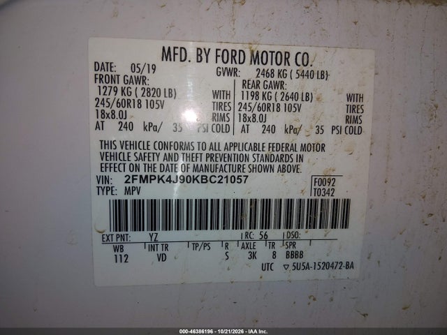 2019 FORD EDGE SEL 9