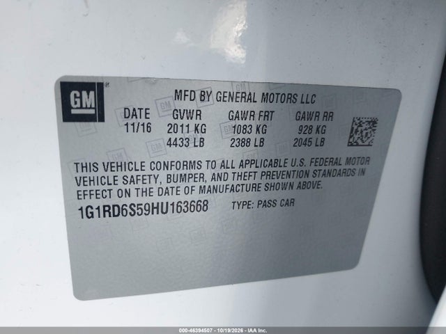 2017 CHEVROLET VOLT PREMIER 9