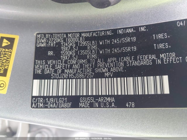 2018 TOYOTA HIGHLANDER SE 9