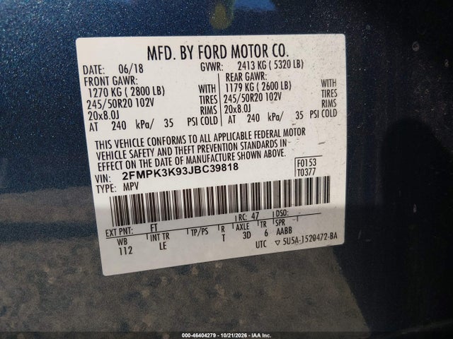2018 FORD EDGE TITANIUM 9